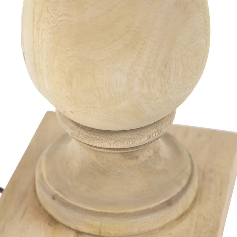 Candeeiro de mesa rústico sem abajur madeira natural - Catnip