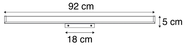 LED Candeeiro de parede moderno preto 92 cm IP44 - Cascada Moderno