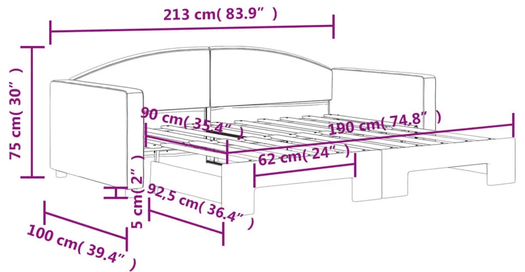Sofá-cama com gavetão 90x190 cm tecido cinzento-claro