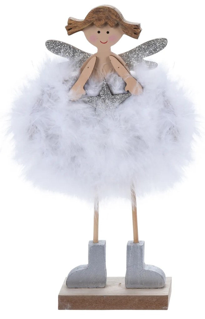Anjo Madeira Com Vestido 24CM
