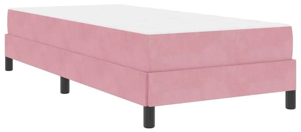 Cama box spring com colchão Rosa 90 x 200 cm Veludo