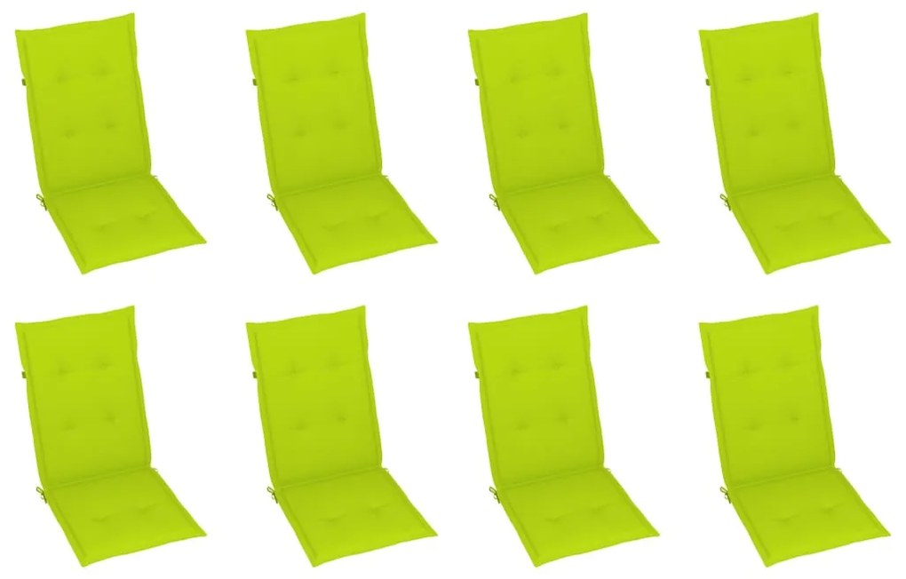 Cadeiras de jardim dobráveis c/ almofadões 8 pcs acácia maciça