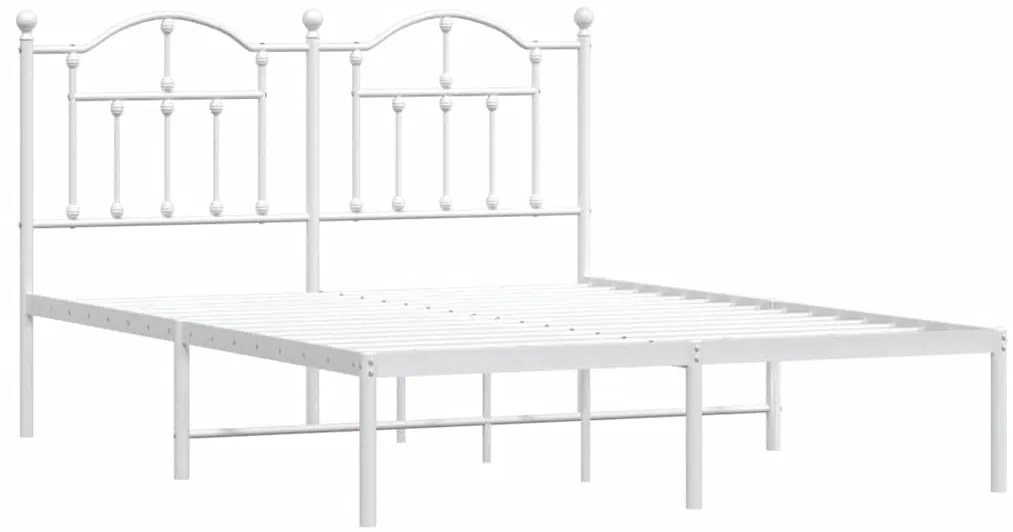 Estrutura de cama com cabeceira 150x200 cm metal branco