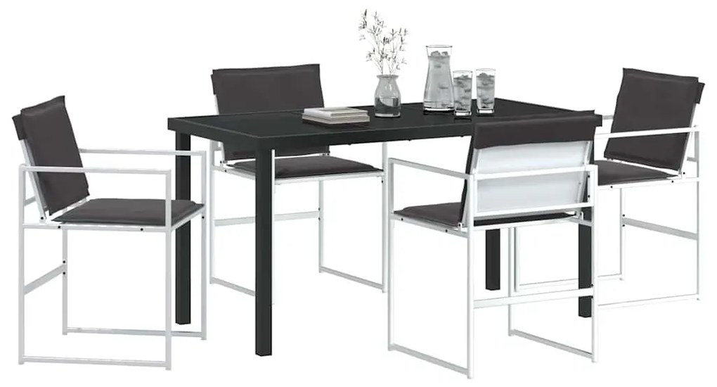 Conjunto de Jantar de Jardim de 5 Peças com Almofadas de Textileno Bra