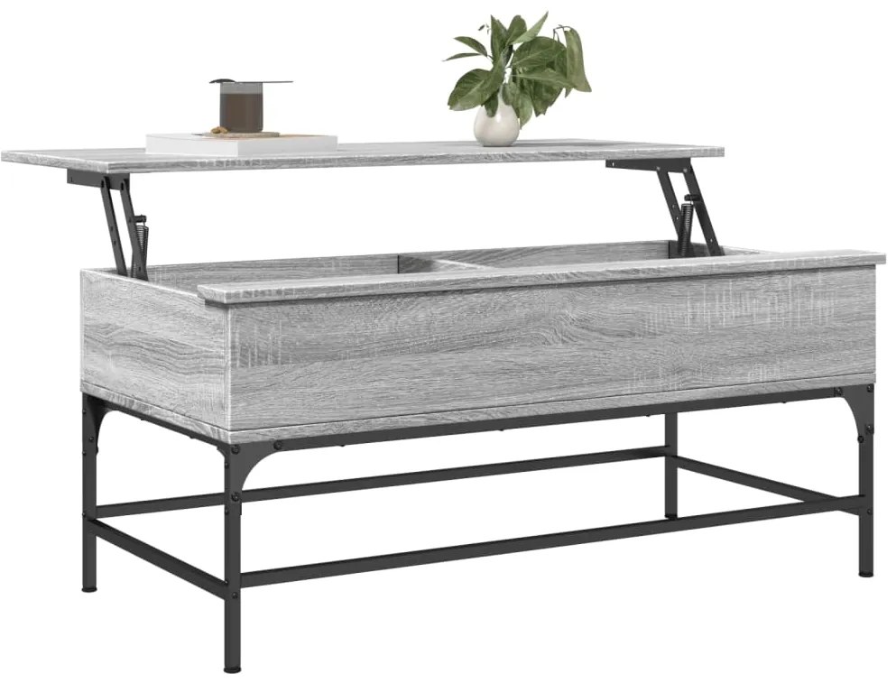 Mesa de centro 100x50x45cm derivados madeira/metal cinza sonoma