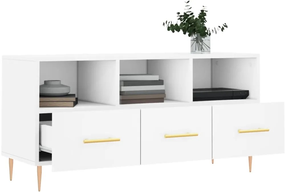 Móvel de TV 102x36x50 cm derivados de madeira branco