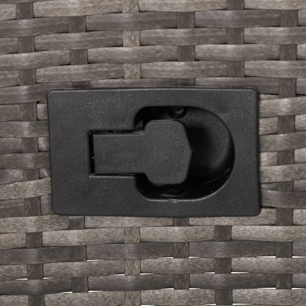 Cadeiras de exterior 2 pcs com almofadões vime PE cinzento
