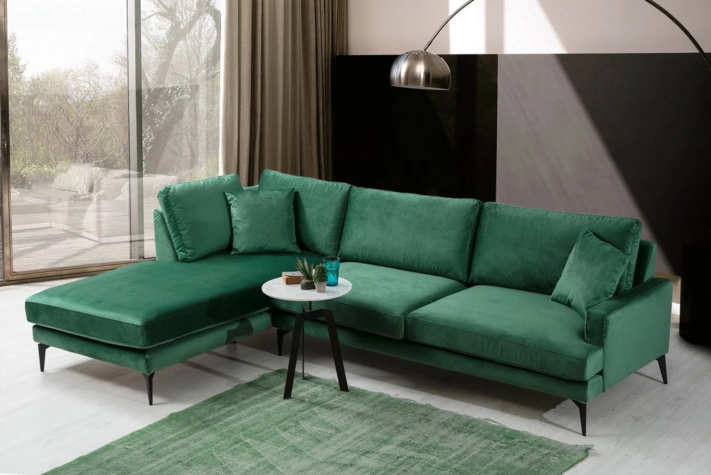 Sofá de Canto Papira – Verde – 283 x 180 cm
