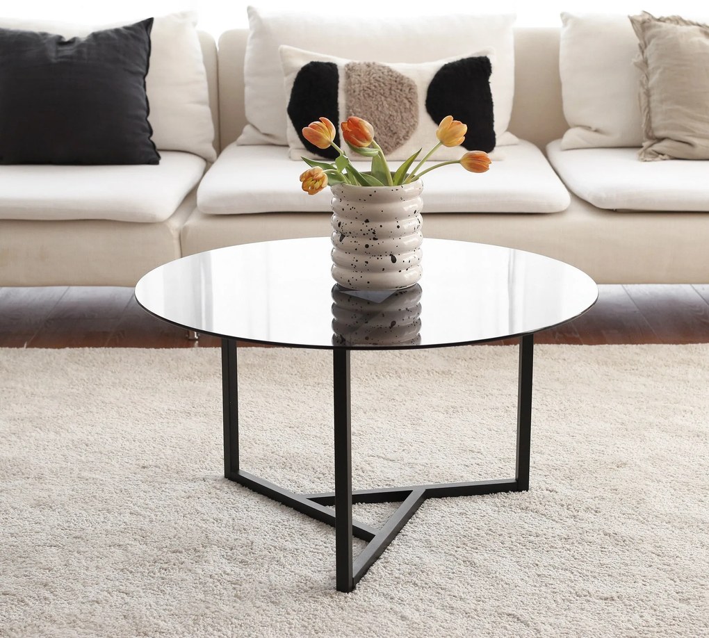 Mesa de Centro Trio Sehpa – Preto Fumê – 75x42x75 cm