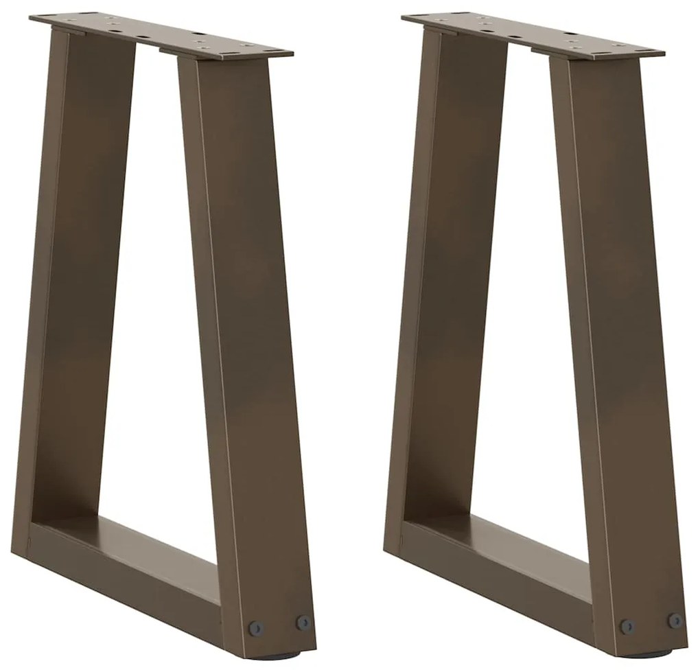 vidaXL Pés para mesa de centro em formato de V, 2 peças, aço natural, 38 x (42-43,3) cm, aço