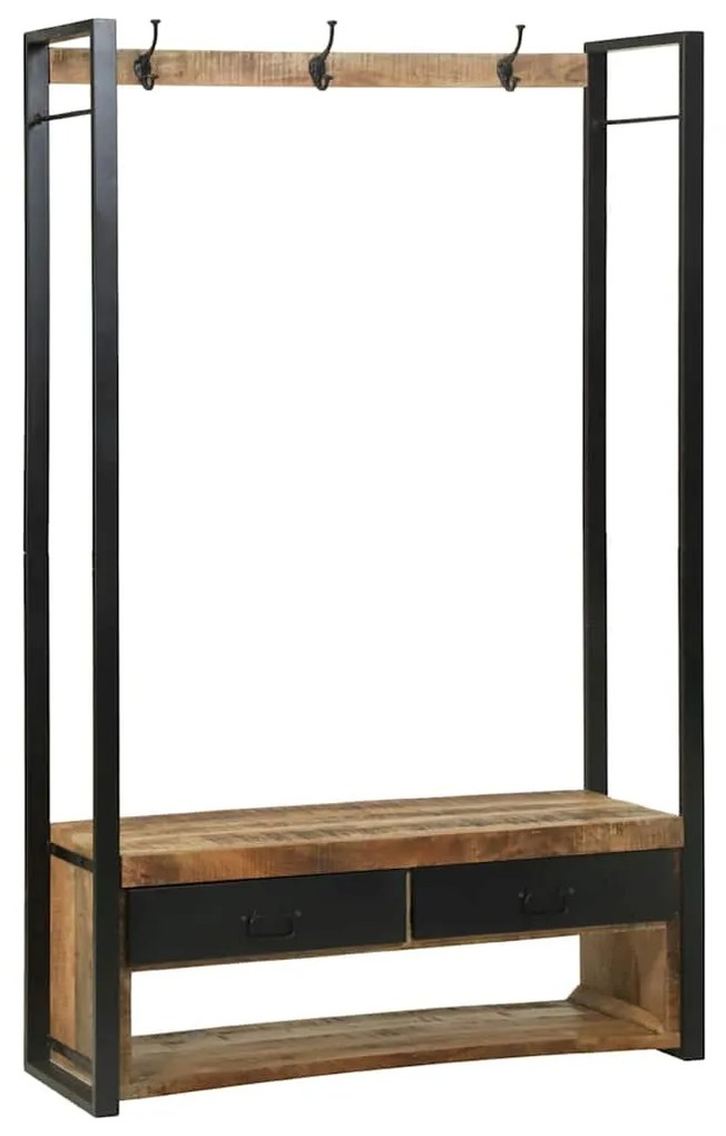 Cabideiro de Roupas com Ganchos e Prateleiras 110x40x185 cm Madeira de