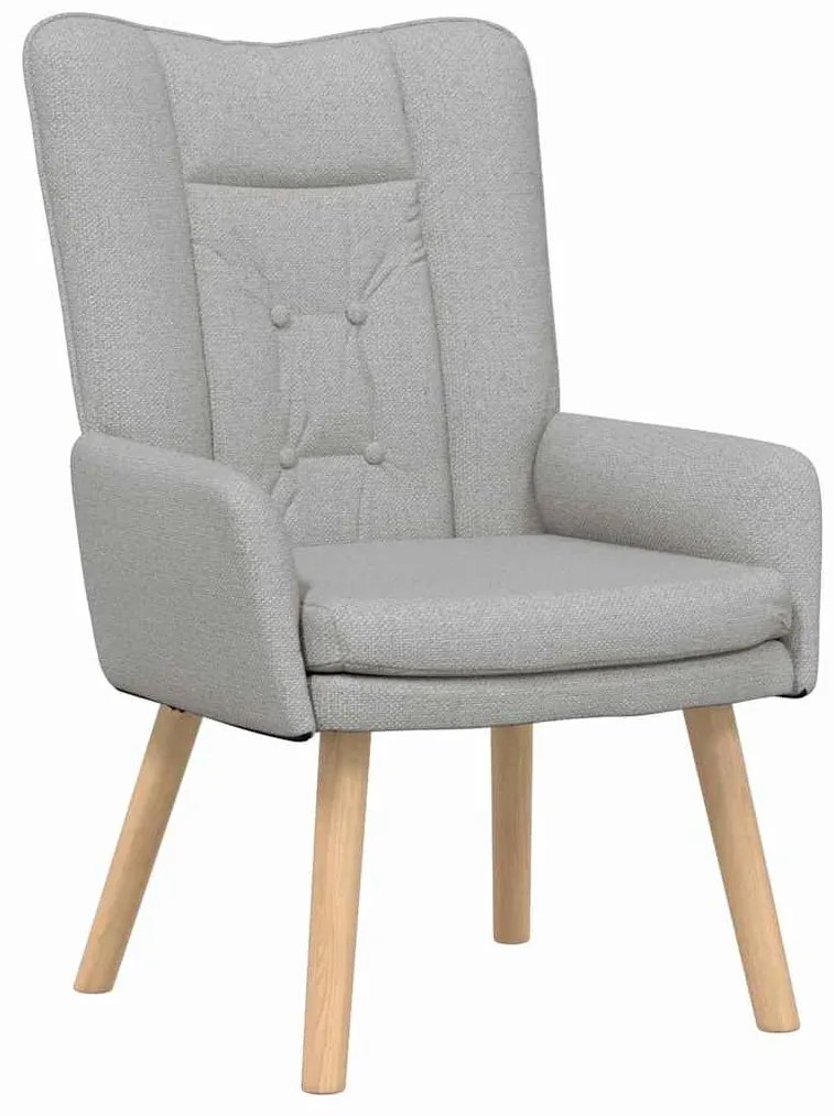 Poltrona Relaxante vidaXL Tecido Cinza Nuvem