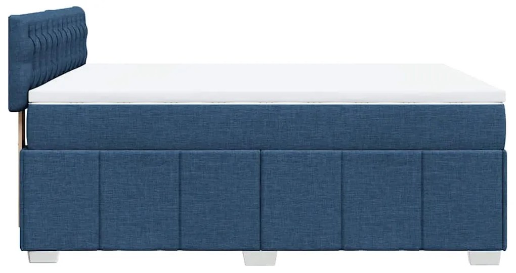 Cama com molas/colchão 140x190 cm tecido azul