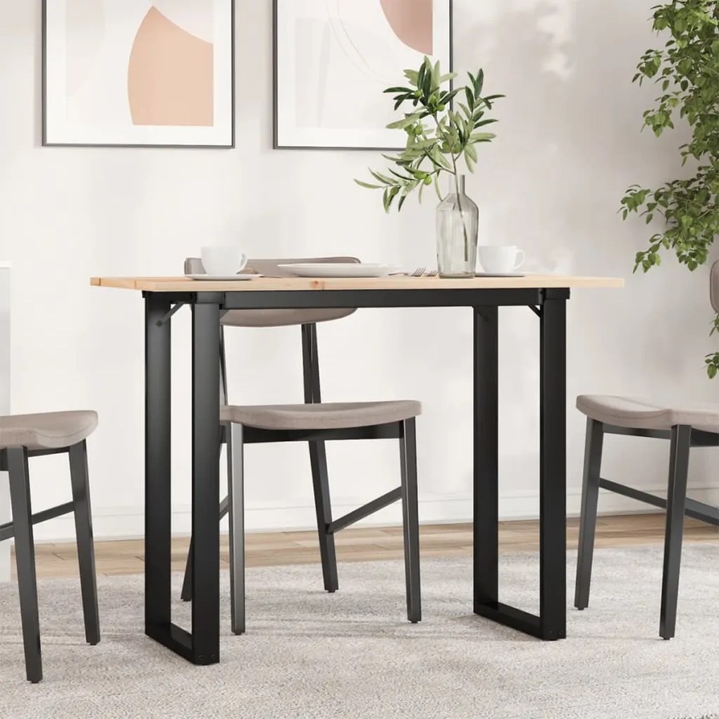 Mesa de jantar estrutura em O 100x50x75cm pinho e aço