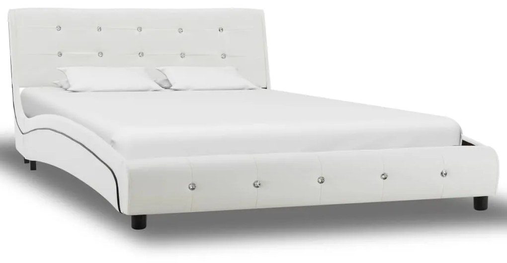 Estrutura de cama 120x200 cm couro artificial branco