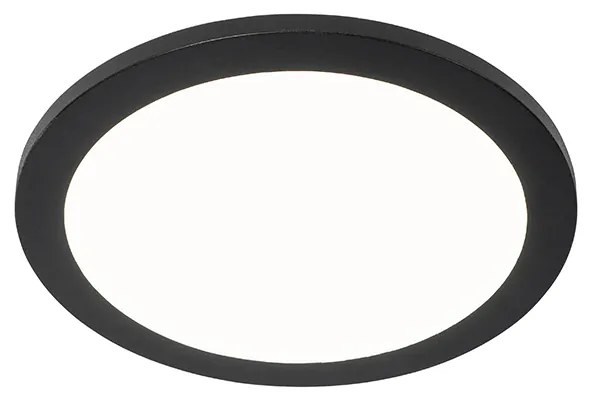 Candeeiro de tecto preto 30 cm com LED 3 passos regulável IP44 - Steve Moderno