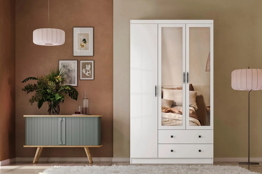 Conjunto de Quarto Juvenil Lavinia – Branco – Guarda-roupa 105x186x50