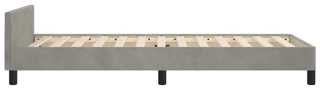 Estrutura de cama sem colchão 100x200 cm veludo cinzento-claro
