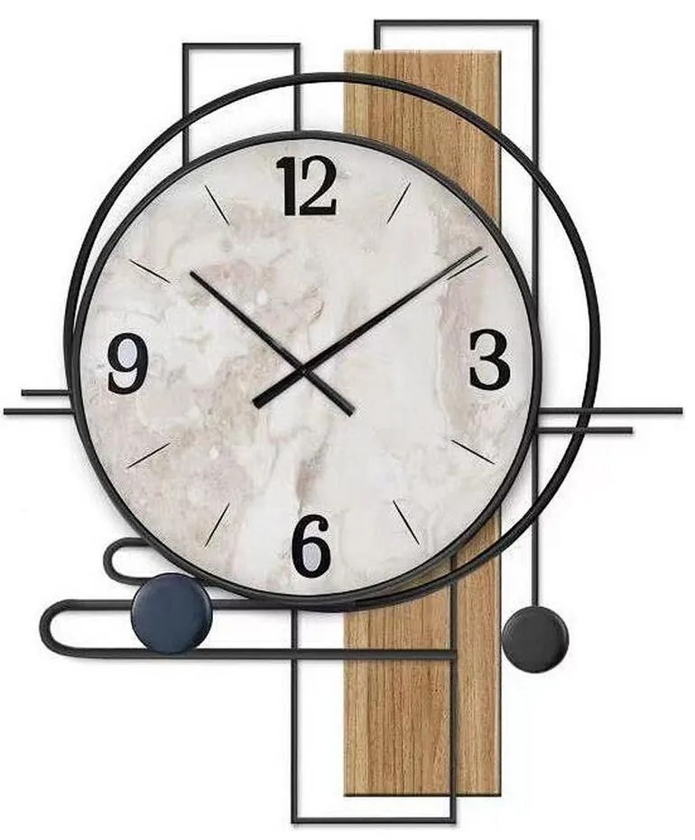 Relógio de Parede DKD Home Decor Preto Ferro Madeira MDF (60 x 4.5 x 70 cm)