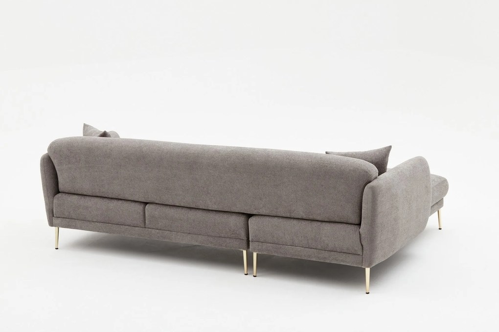 Sofá-Cama de Canto Simena – Cinzento – 266 x 133 cm