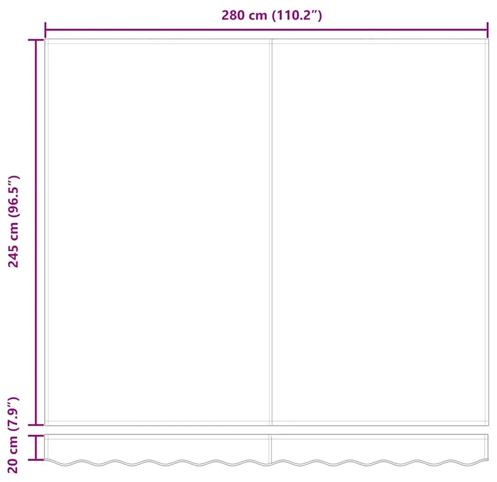 Toldo retrátil manual 300x250 cm bordô