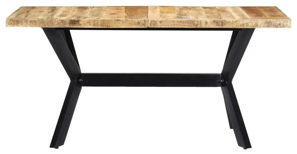 Mesa de jantar 160x80x75 cm madeira de mangueira áspera maciça