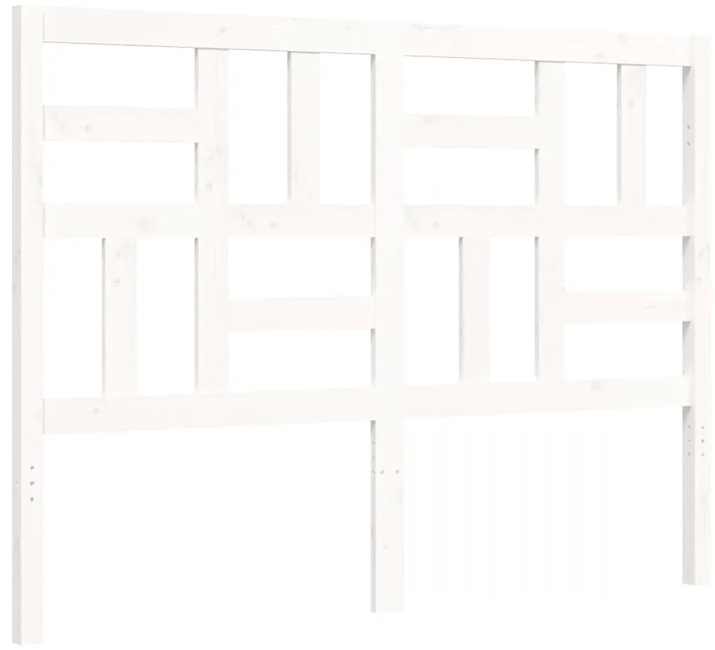 Cama sem colchão 140x190 cm madeira de pinho maciça branco