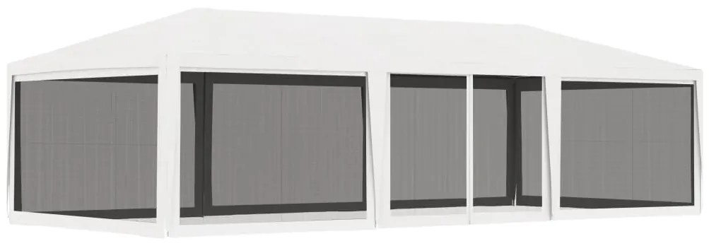 vidaXL Tenda para festas com 4 paredes laterais em rede 4x9 m branco