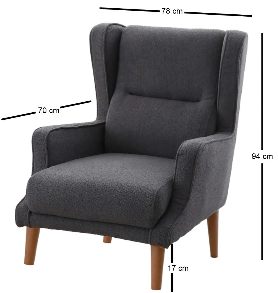 Cadeira Wing Klam – Fume – 78x94x70 cm