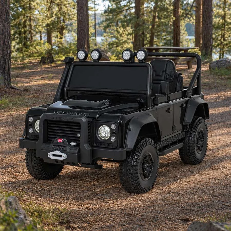 Jipe elétrico para Crianças 24V Land Rover Defender 110 SVX Concept Rodas Espuma EVA, Assento couro ecológico Preto