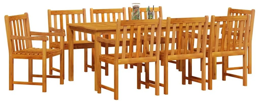 Conjunto de Mesa de Jantar 9 pcs 180 x 90 x 75 cm