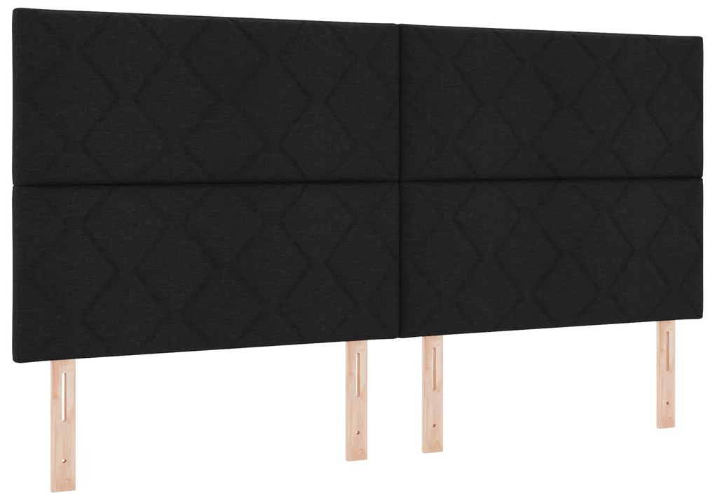 Cabeceira Design de Blocos de Diamante Preta 200 cm Tecido