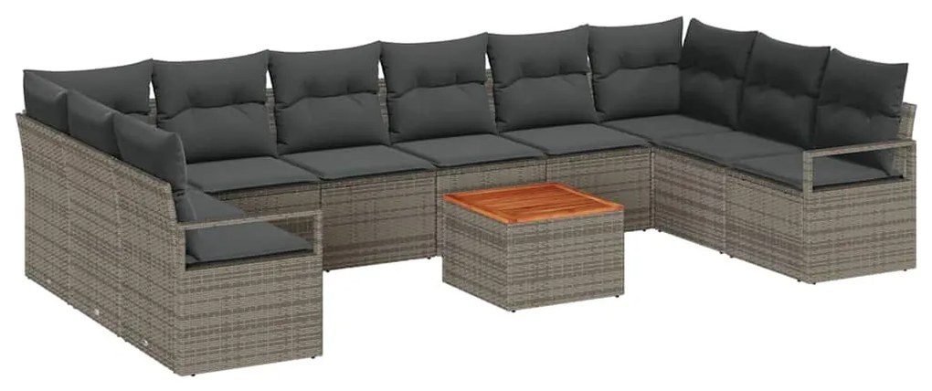 Conjunto de Sofá de Jardim 11 pcs Cinzeto Grande