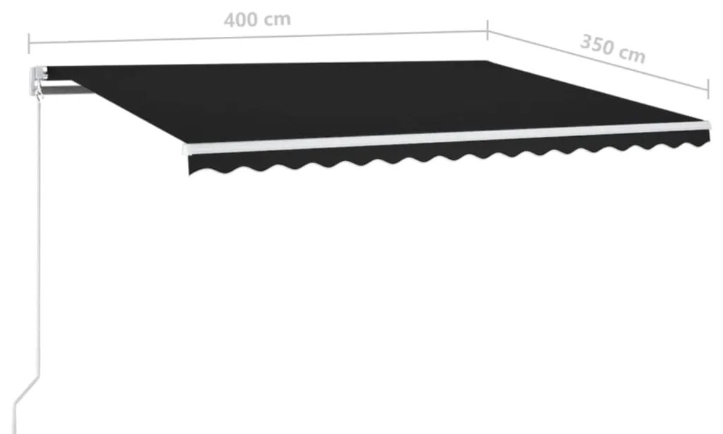 Toldo retrátil manual 400x350 cm antracite
