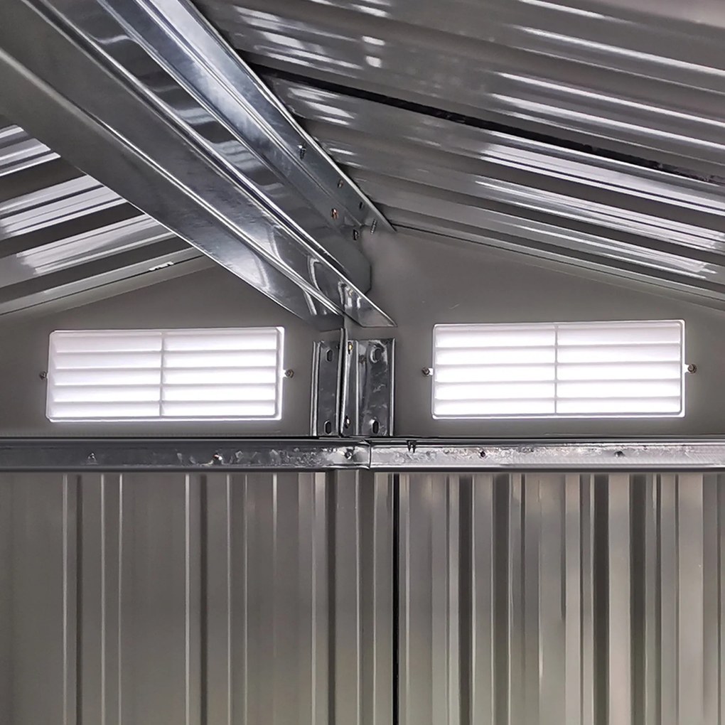 Abrigo de Jardim de 2m² 152x132x188cm Abrigo de Exterior de Aço Galvan