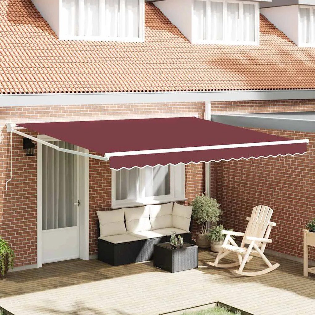 Toldo retrátil manual 400x300 cm bordô
