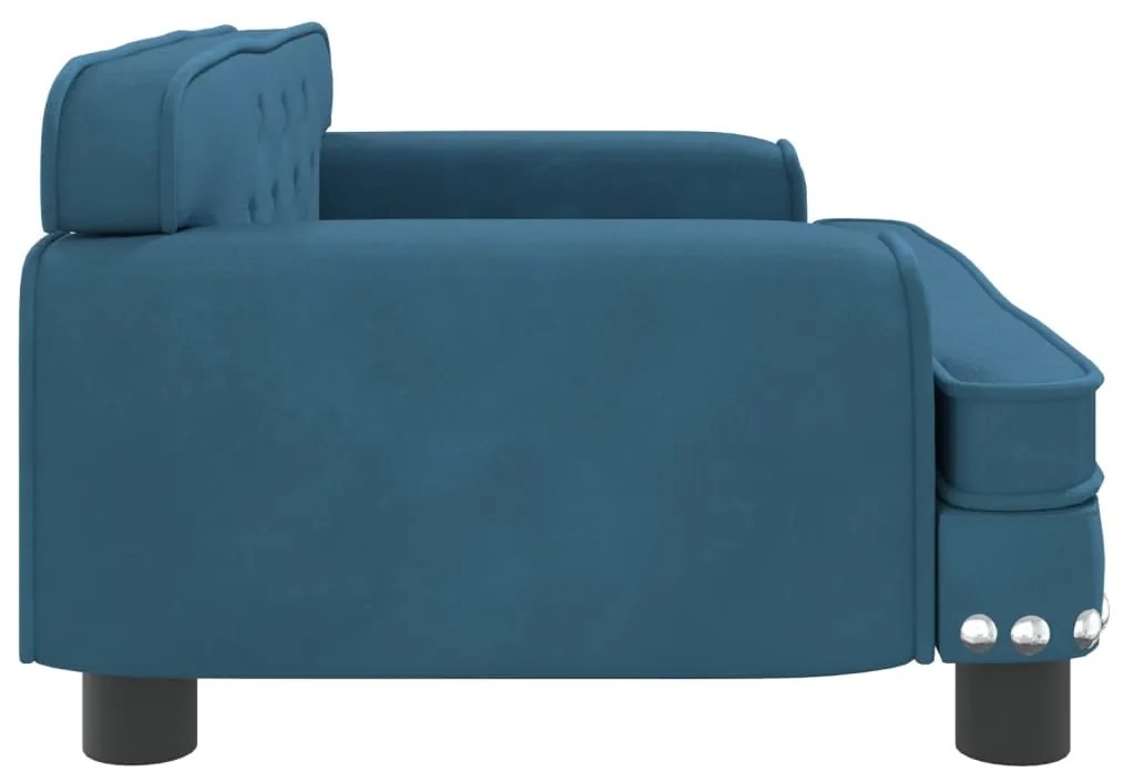 Cama para cães 70x45x30 cm veludo azul