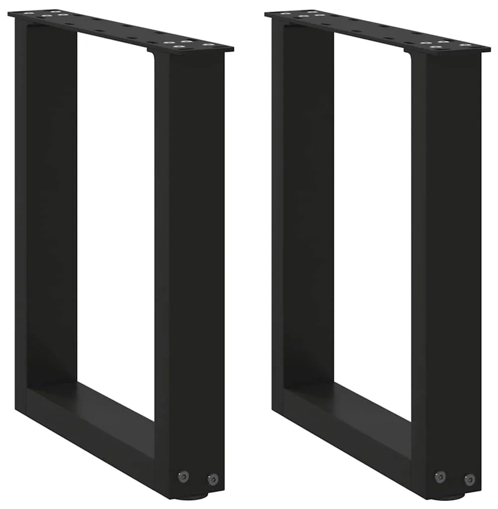 Pés para mesa de centro em formato de U, 2 peças, preto, 38x(42-43) cm