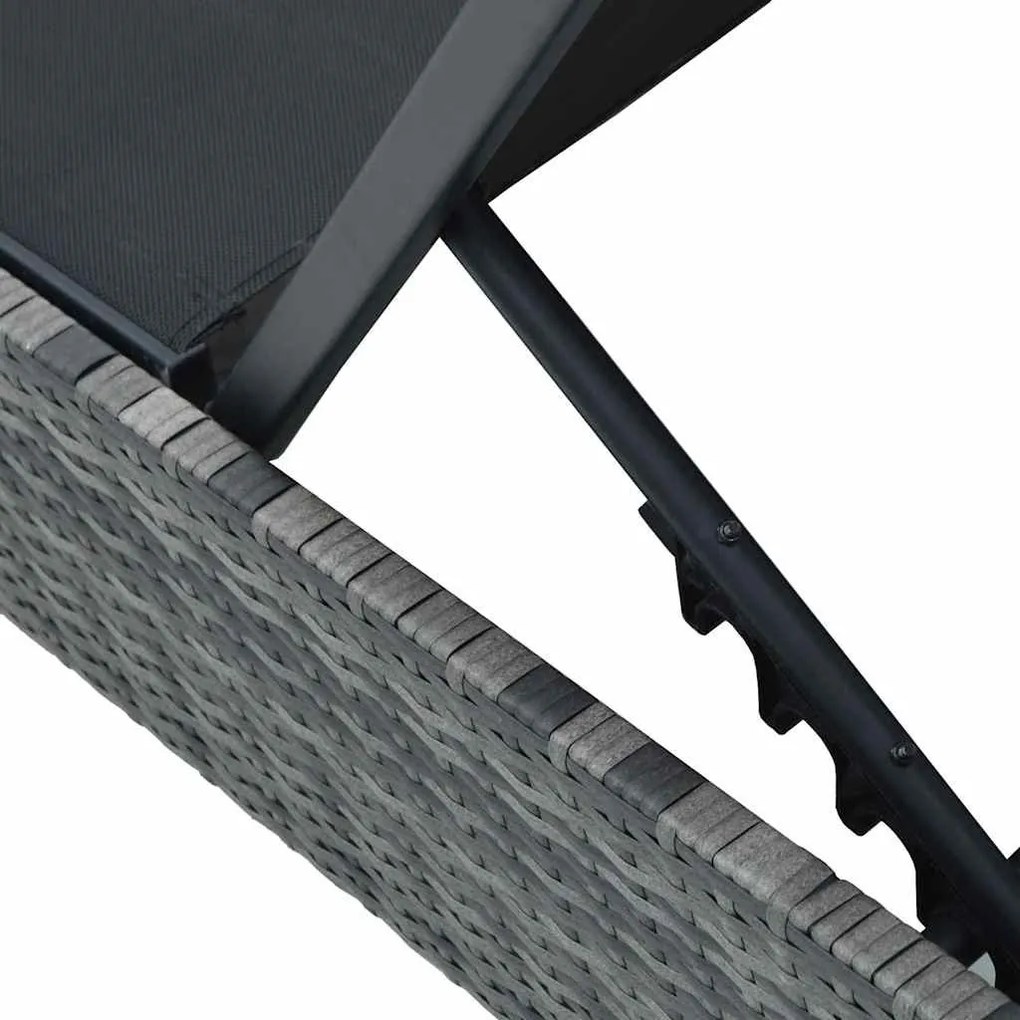 Espreguiçadeira VidaXL Cinza 60x200x27 cm Vime Sintético
