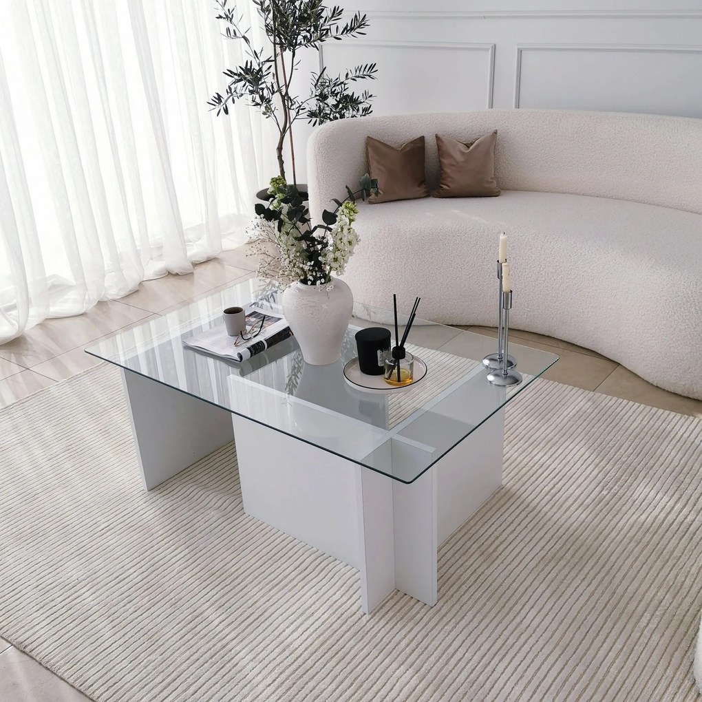 Mesa de Café Escape - Branca - 105x40x65 cm