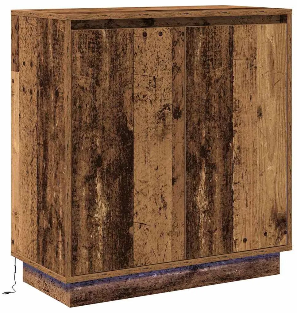 Buffet vidaXL com LED em Madeira Velha 71x34,5x75 cm