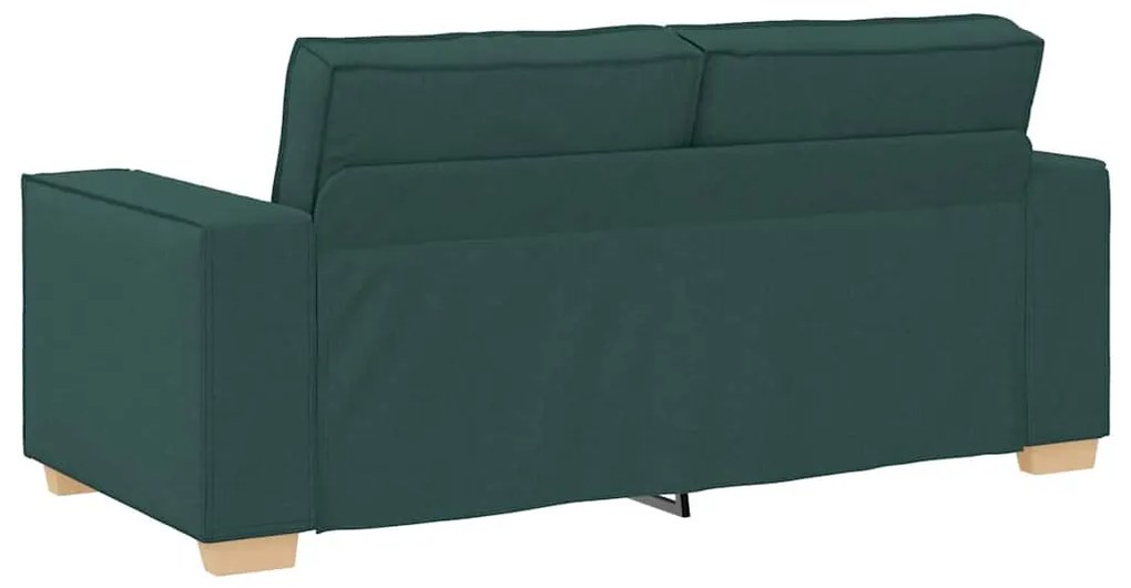 Sofá de 2 lugares verde escuro 140 cm tecido