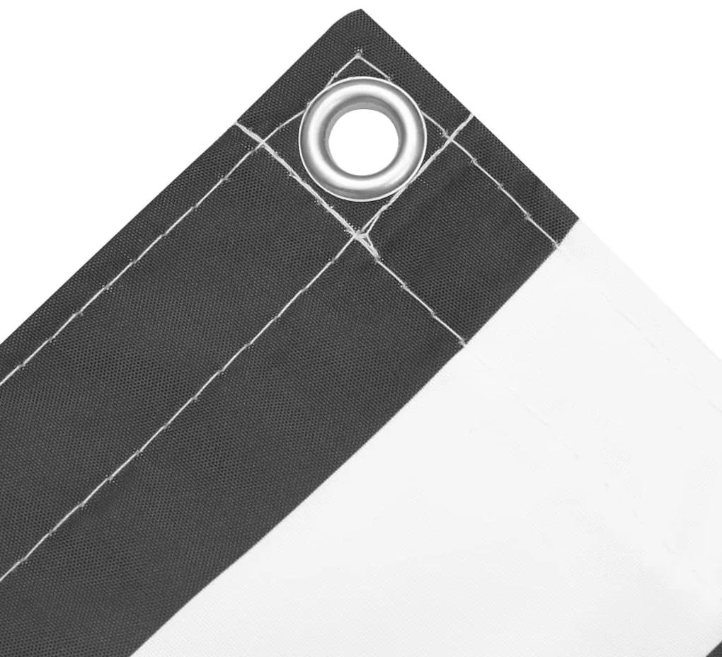 Tela de varanda 120x600 cm tecido Oxford antracite e branco