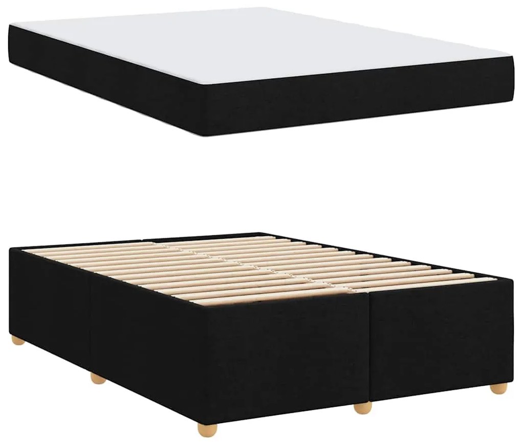 Estrutura de cama com colchão Outros Preto 160 x 200 cm tecido