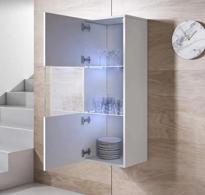 Conjunto de Sala Azeitão – 1,6 m – Modular em Branco com Móvel TV, Vit