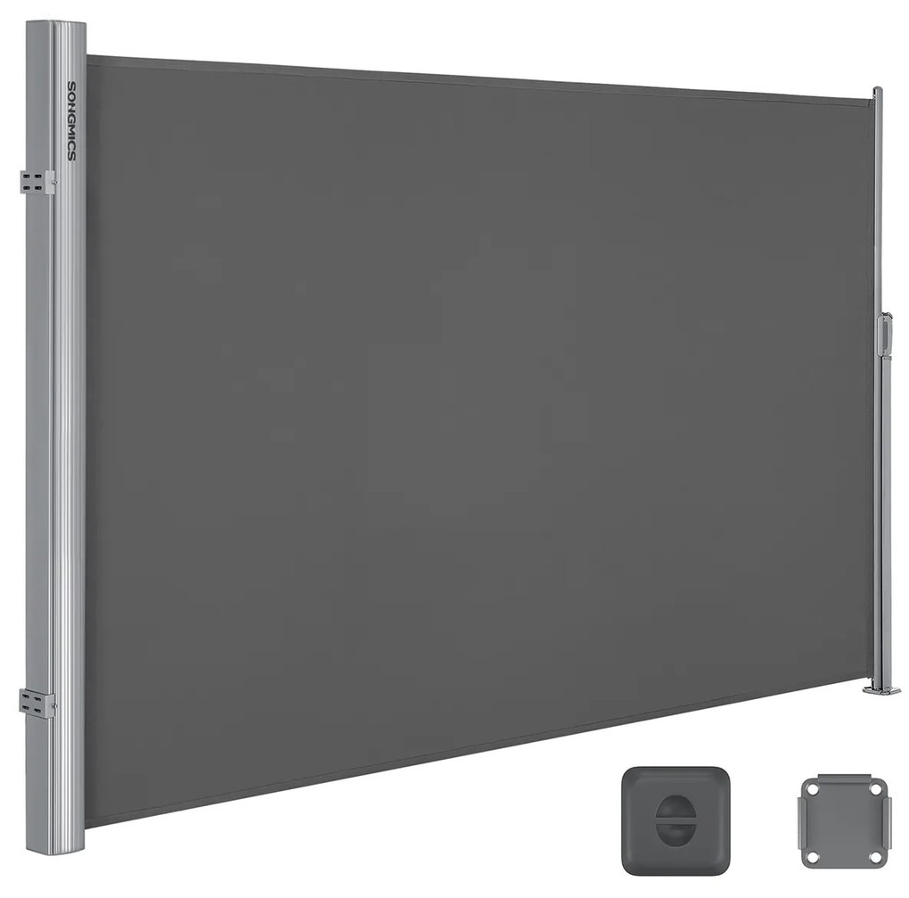 Toldo lateral para varanda, pátio e jardim com montagem ao chão | SONGMICS | cinzento | GSA165G.