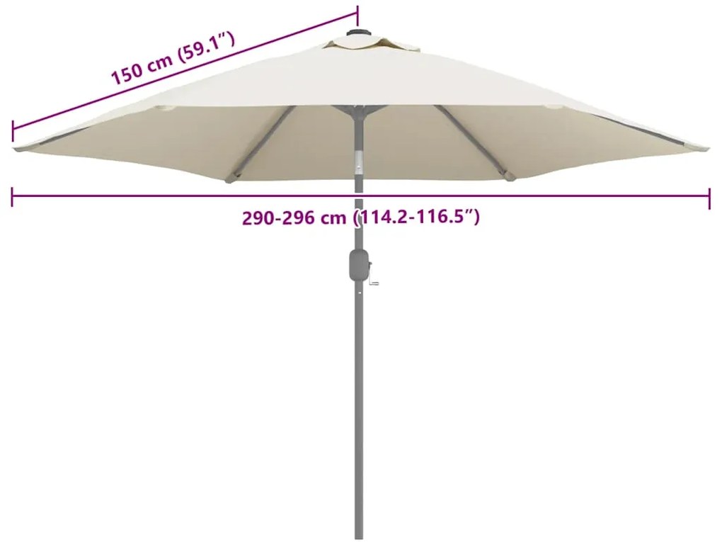Tecido de substituição p/ guarda-sol 500 cm areia branco 300 cm