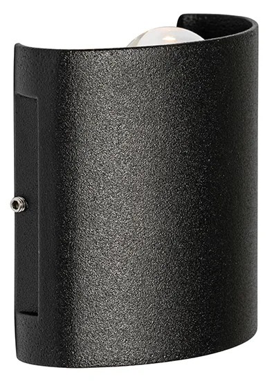 Candeeiro de parede exterior preto com LED 2-luzes IP54 - Silly Moderno