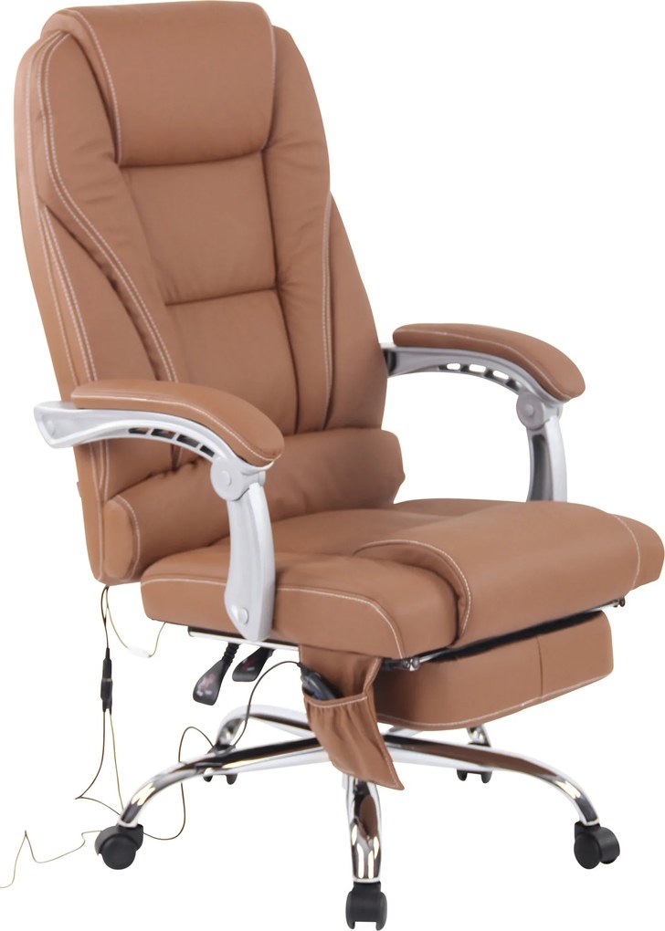 Cadeira de escritório Pacific com função de massagem castanho claro