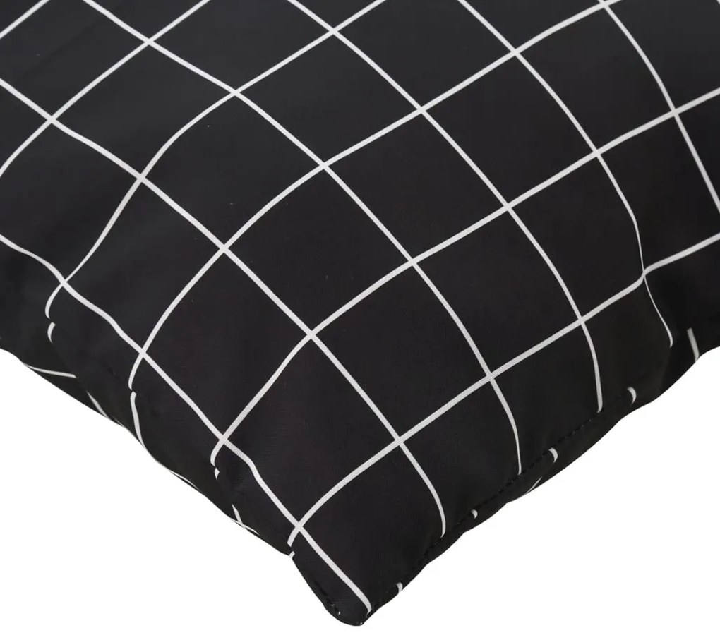 Almofadões p/ móveis de paletes 3pcs tecido oxford xadrez preto